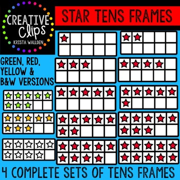 Preview of Star Tens Frames {Creative Clips Digital Clipart}
