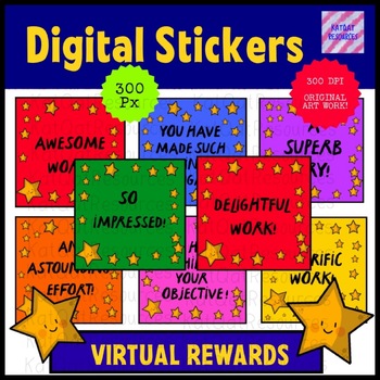 Preview of Star Text Digital Reward Motivational Evaluation Stickers - Google See Saw 0089