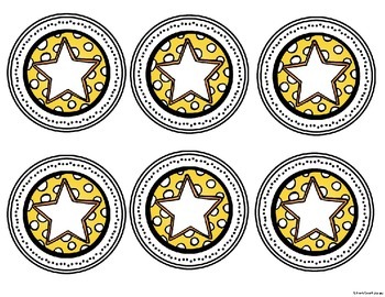 Star Theme Name And Number Circles By Amy S Smart Designs Tpt