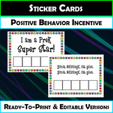 Star Themed Sticker Cards - Editable - Behavior Management