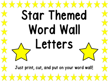 Preview of Star Themed Word Wall Letter Headings