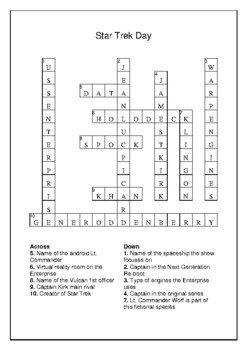 star trek catchphrase crossword