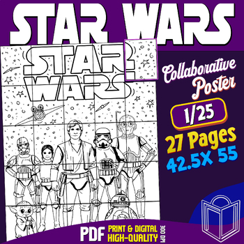 Preview of Star Wars 2024: Collaborative Poster Art Coloring Craft, Bulletin Board, May 4th