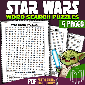 Preview of Star Wars 2024: Word search Puzzles, Educational Activities, May 4th, Game