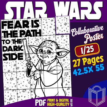 Preview of Star Wars 2024: Yoda Collaborative Poster Coloring Craft Bulletin Board, May 4th