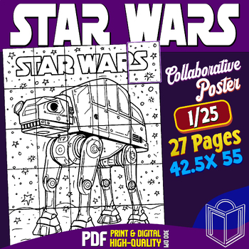 Preview of Star Wars: AT-AT Walker Collaborative Poster Art Coloring Craft, Bulletin Board