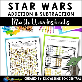 Preview of Star Wars Addition & Subtraction Math Worksheets