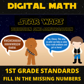 Preview of Star Wars Addition and Subtraction Digital Math - Google Distance Learning
