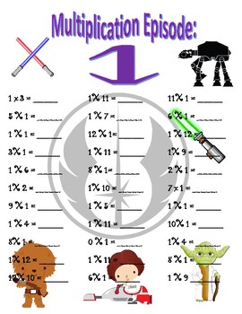 Preview of Star Wars Basic Multiplication Packet