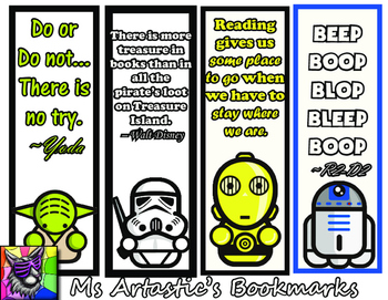 star wars bookmark worksheets teaching resources tpt