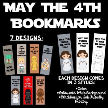 Star Wars Bookmarks May the 4th Be With You by The 5th Grade Renegade