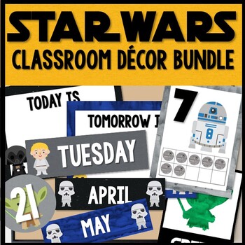 Preview of Star Wars Inspired Classroom Decor Bundle for Jedi Classroom