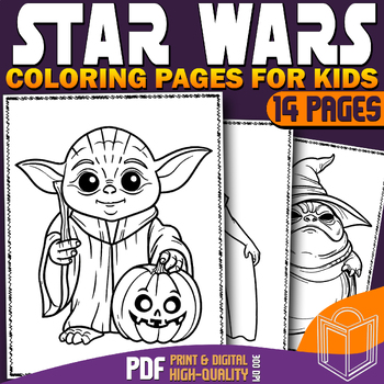 Preview of Star Wars: Coloring Pages For Kids, Halloween-Themed Coloring sheets, Worksheets
