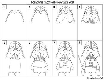 How to draw Darth Vader easy 