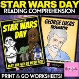 Star Wars Day Reading Comprehension Worksheet Bundle