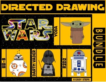 Preview of Star Wars Directed Drawing & Writing Prompts BUNDLE