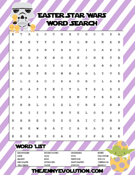 star wars easter word search puzzle by mommy evolution tpt