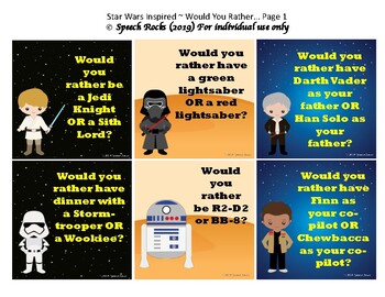 Star Wars Would You Rather Questions {Free Printable!} - Play Party Plan