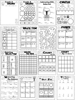 star wars printable math activities and centers for kindergarten