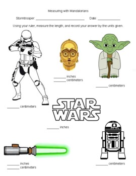 Preview of Star Wars Measurement- Inches & Centimeters