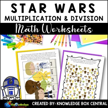 Preview of Star Wars Multiplication and Division Math Worksheets