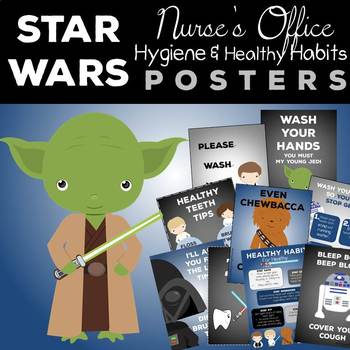 Preview of Star Wars Nurse's Office Hygiene and Healthy Habits Posters