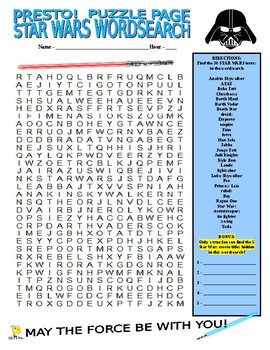 star wars word search teaching resources teachers pay teachers