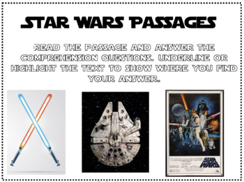 Preview of Star Wars Reading Comprehension Passages
