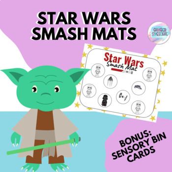 Preview of Space Wars Inspired May the 4th Smash Mats | Bonus Sensory Bin Cards