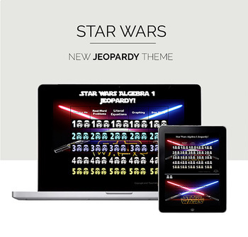 Preview of Test Prep Review - Star Wars Theme Algebra Jeopardy Game - Editable