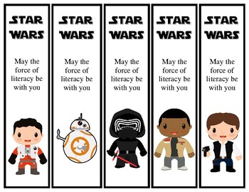 Star Wars Theme Printable Bookmarks 30 different by Dadio TPT