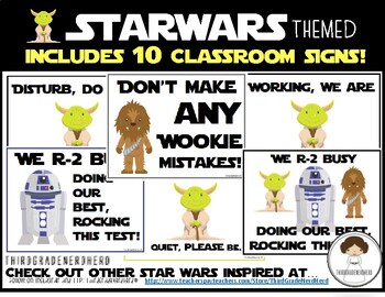 Preview of Star Wars Themed Posters: Standardized Testing 'Do Not Disturb' Class Signs