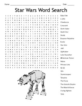 Preview of Star Wars Word Search!