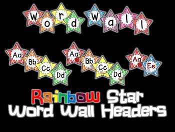 GRADE 5 WORD WALL WORDS WITH HEADERS - STAR THEME