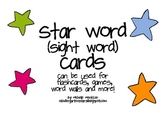 Star Word (sight word) Cards