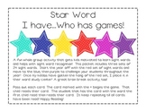 Star Words "I Have Who Has" Game