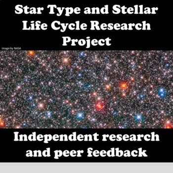 Preview of Star and Stellar Life Cycle Research Project (editable)