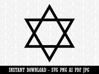 Preview of Star of David Jewish Clipart Instant Digital Download AI PDF SVG PNG JPG Files