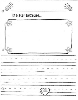 Preview of Star of the Week Friendship book page template