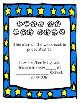 Preview of Star of the Week Packet