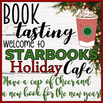 Preview of Starbooks Cafe Book Tasting Activity Event Set December Christmas Winter Holiday