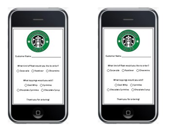 Preview of Starbooks Cafe Order on the "App"