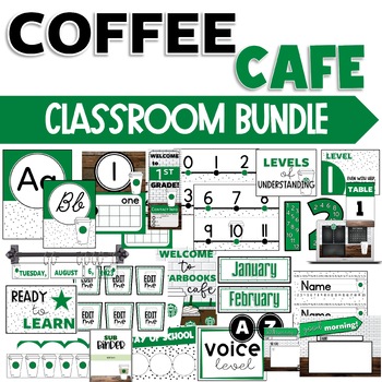 Preview of Coffee Cafe Classroom Themes Decor Premium "Grande" Bundle Starbooks
