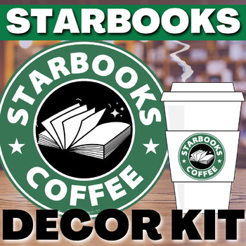 Preview of Starbooks Coffee EDITABLE Classroom Transformation | Decor Kit & Book Tasting
