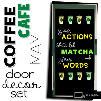 Preview of May Door Coffee Cafe Themed Decor Matcha Bulletin Board