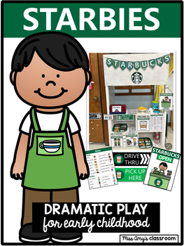Preview of Starbucks Coffee Shop Dramatic Play for Early Childhood (SEL, language)