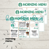 Starbucks Coffee Theme Morning Menu + Choice Board