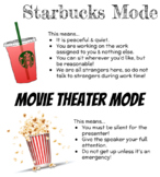 Starbucks Mode & Movie Theater Mode Presentation Slides