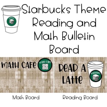 Preview of Starbucks Theme Math and Reading Bulletin Boards