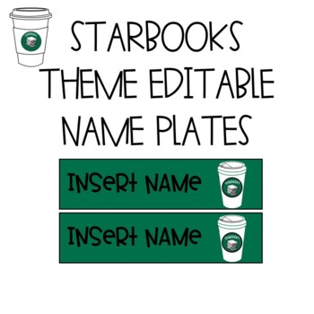 Preview of Starbucks Theme Name Plates